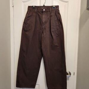 Uniqlo Brown Denim Pleated Pants size 26